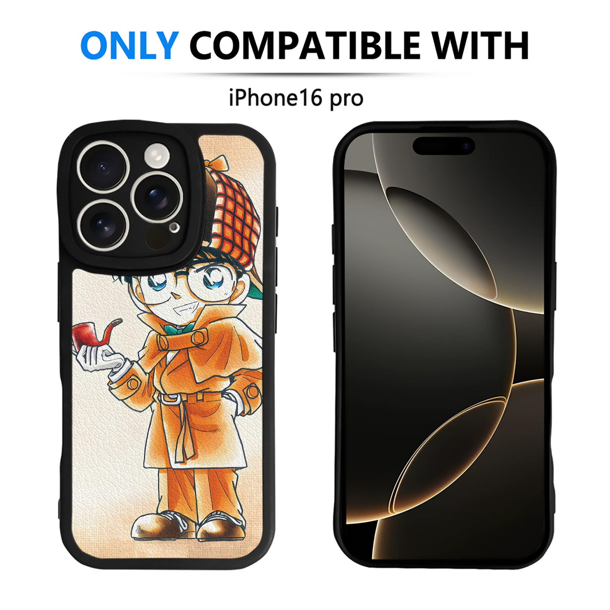 （画像用） 名探偵コナン Detective Conan 【iPhone 16シリーズ対応】シリコンスマホケース（レザー調） 材質：シリコン